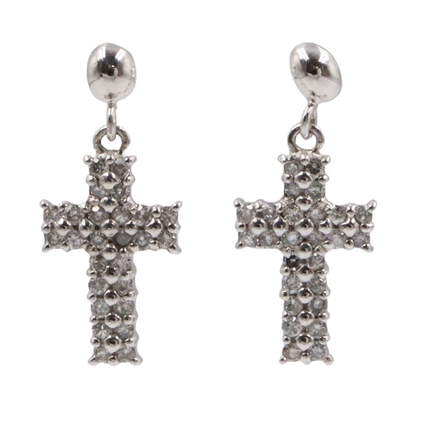 JEWELRY Diamond Pierced earrings 18KWG White Gold Used Women