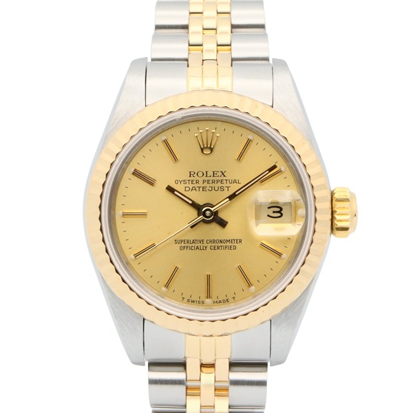 ROLEX Datejust No.98 Wrist Watch 69173 Automatic 18KYG Yellow Gold SS Used Women