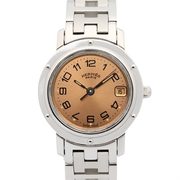 HERMES Clipper Wrist Watch CL4.210 Quartz Stainless Steel Used Women