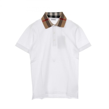 BURBERRY Collar check Polo shirt 8071621XL cotton White Brown #XL NEW mens