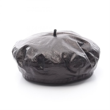 Christian Dior beret hat 42DAC910A70090058 leather Black Women #58