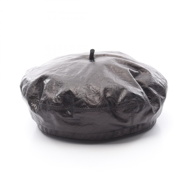 Christian Dior beret hat 42DAC910A70090058 leather Black Women #58