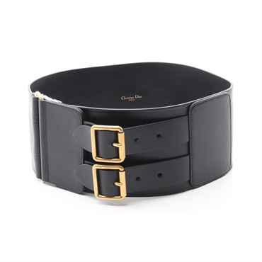 Christian Dior D-WAIST belt B0098CMIV90075 leather Black Women #75