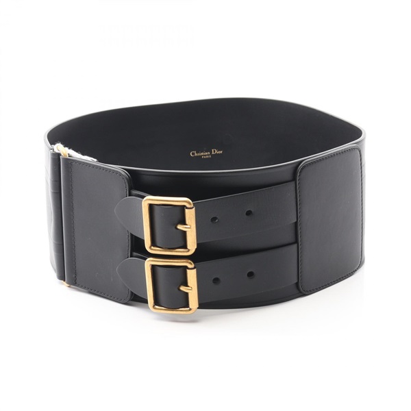 Christian Dior D-WAIST belt B0098CMIV90075 leather Black Women #75