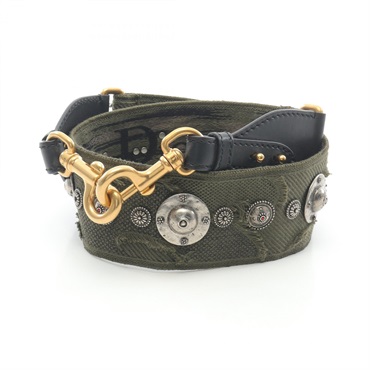 Christian Dior Medallion Embroidery Shoulder strap S8534CWAH042 Canvas Khaki NEW