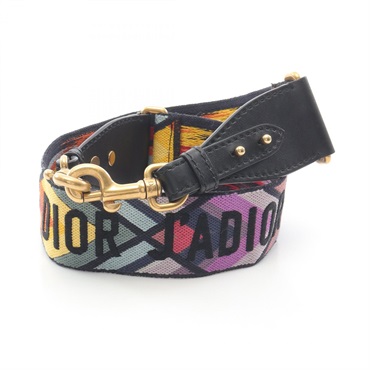 Christian Dior Embroidery Shoulder Strap S8538CQRRM911 canvas Black Multi NEW CD