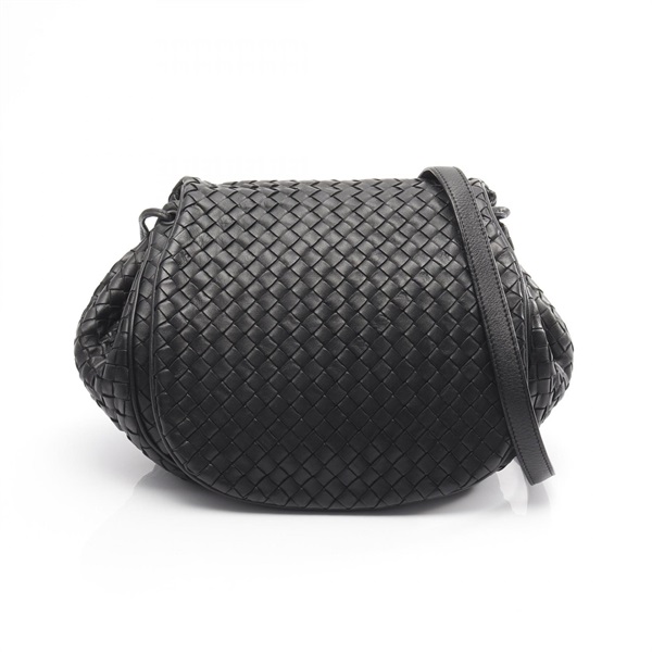 BOTTEGA VENETA Intrecciato Shoulder Bag 245342 leather Black Used Women