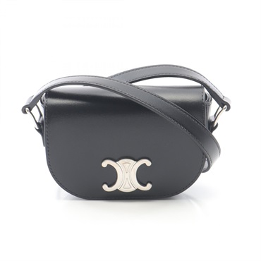 CELINE Triomphe Shoulder Bag 10N673DPV38DI leather Black NEW Women