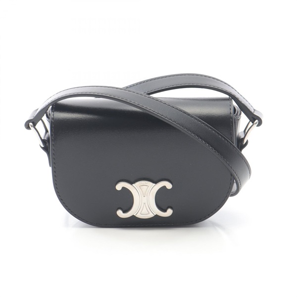 CELINE Triomphe Shoulder Bag 10N673DPV38DI leather Black NEW Women