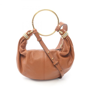 Chloe BRACELET HOBO S Shoulder Handbag CHC24AS611N7226M leather Brown NEW Women
