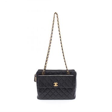 CHANEL Matelasse Chain Shoulder Bag A07150 Lambskin sheep leather Black Used GHW