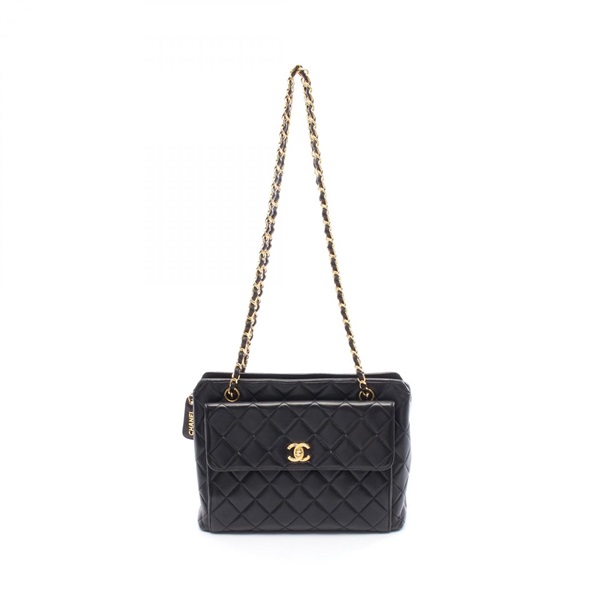 CHANEL Matelasse Chain Shoulder Bag A07150 Lambskin sheep leather Black Used GHW
