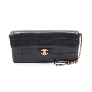 CHANEL Chocolate bar Chain Shoulder Bag A15316 Lamb leather Black Used GHW CC