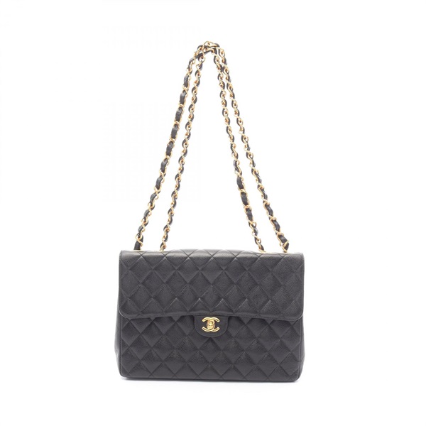 CHANEL Jumbo Matelasse 30 Chain Shoulder Bag A28600 leather Black Used Women GHW