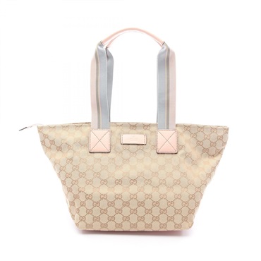 GUCCI GG canvas sherry line Tote shoulder Bag 131230 canvas leather Pink used