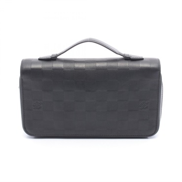 LOUIS VUITTON Zippy XL Long wallet N61254 Damier Infini leather Black Used mens