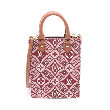 LOUIS VUITTON Petit Sac Plat Crossbody Handbag M69846 Monogram Jacquard Bordeaux