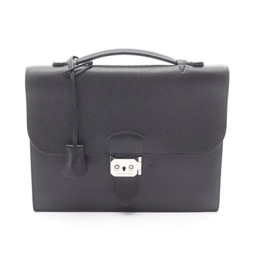 HERMES Sac Adepeche 27 Business Hand bag Epsom leather Epsom Black Used M SHW