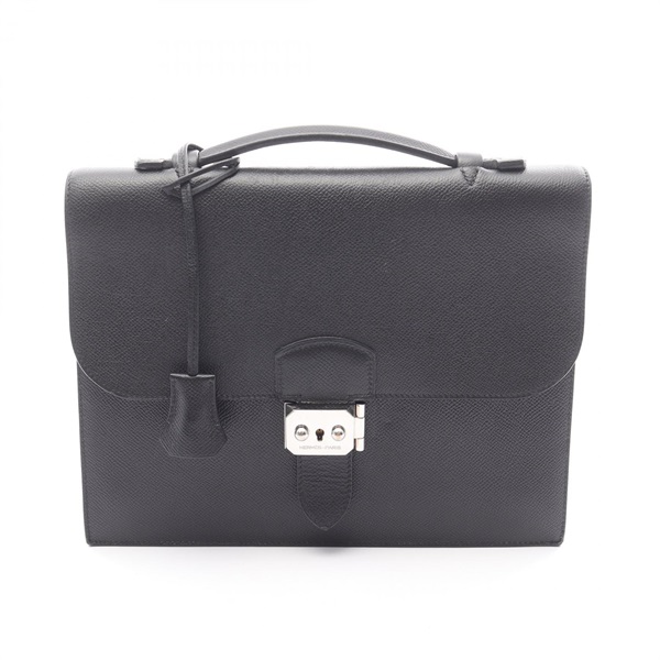 HERMES Sac Adepeche 27 Business Hand bag Epsom leather Epsom Black Used M SHW