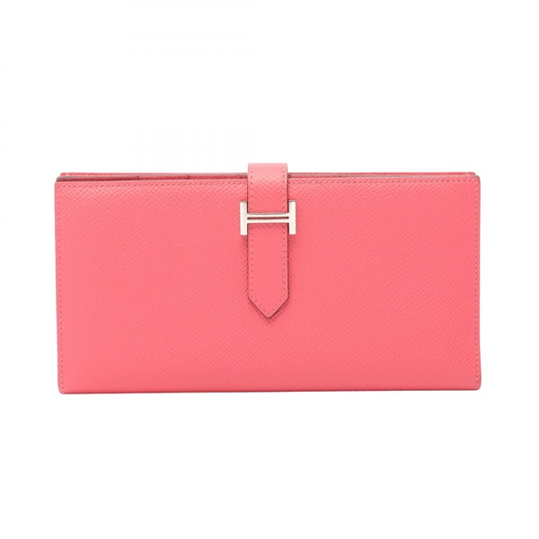 HERMES Bearn Soufflet Bifoldpurse Epsom leather Rose azalee Used Women SHW B