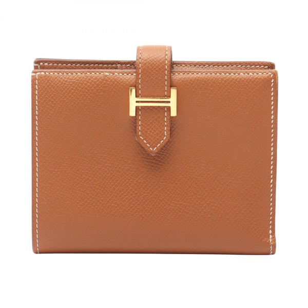 HERMES BEARN Compact Bi-fold wallet 039790CC Epsom leather Brown Used Y GHW