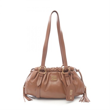 Miu Miu NAPPA Shoulder Bag 5BG306ACSWF0046 leather Brown NEW Women