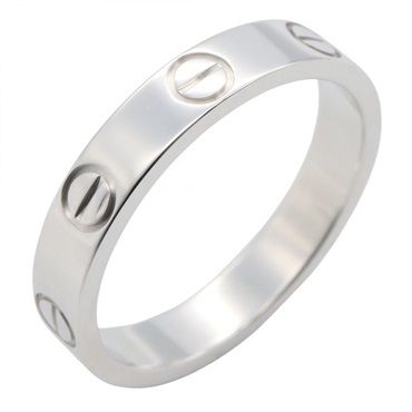 CARTIER Mini Love Ring 18KWG White Gold Used unisex US size 5 #50