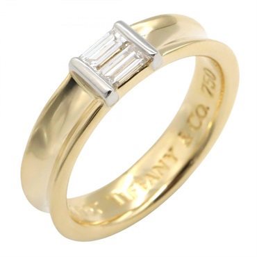 TIFFANY＆CO Stacking Band Diamond Ring 18KYG Yellow Gold Used Women US size#5.75