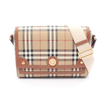 BURBERRY Nova check Shoulder Bag canvas leather Beige Brown Multicolor Women