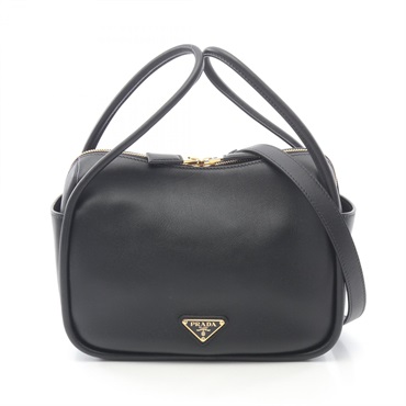 PRADA Darling SOFT GRAIN 2Way Shoulder Handbag 1BA4512CYSF0002 leather Black NEW