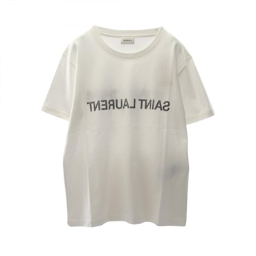 SAINT LAURENT PARIS Reverse logo Short sleeve T-shirt #L 665234Y37AW9744L cotton