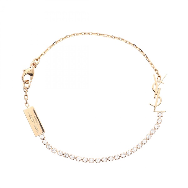 SAINT LAURENT PARIS Cassandra Charm Bracelet 712345Y15268066S Gold Plated NEW