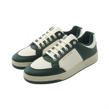SAINT LAURENT PARIS SL/61 Low Top sneakers leather White Green #40 NEW mens