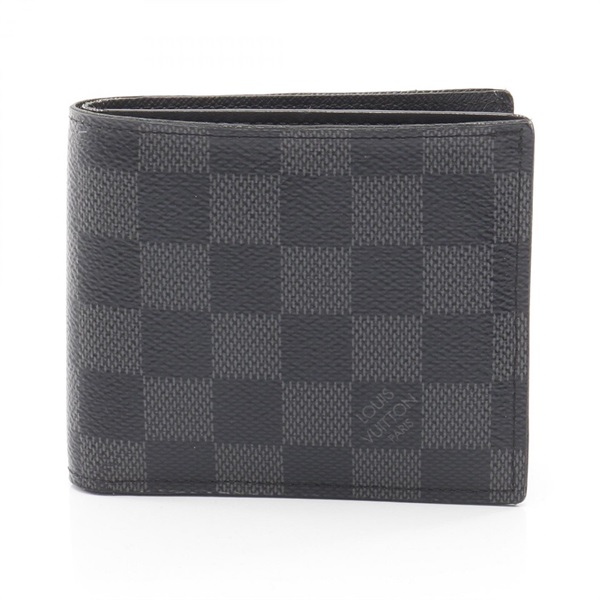 LOUIS VUITTON Portefeuille Marco NM wallet N63336 Damier Graphite Black Used LV