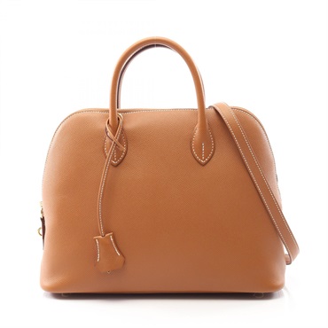 HERMES Bolide 1923 30 Shoulder Handbag Epsom leather Brown Gold Used Women B GHW