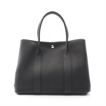 HERMES Garden party PM Hand Tote Bag Negonda leather Black Used Women SHW W