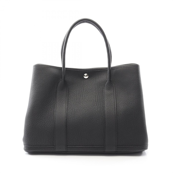 HERMES Garden party PM Hand Tote Bag Negonda leather Black Used Women SHW W