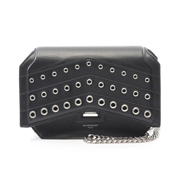 GIVENCHY Chain Shoulder Bag leather Black Used Women Crossbody
