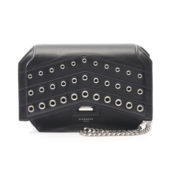 GIVENCHY Chain Shoulder Bag leather Black Used Women Crossbody