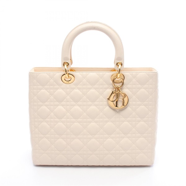 Christian Dior Hand tote bag leather Beige Used