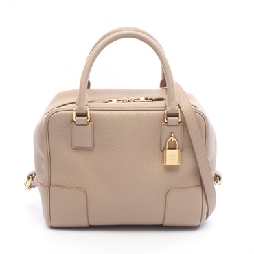 LOEWE Amazona 19 Square crossbody Handbag leather Beige Used Women