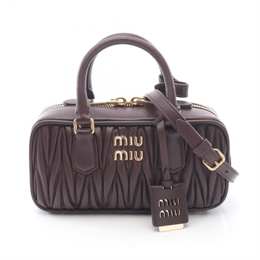 Miu Miu MATELASSE Shoulder Handbag 5BB142AN88F0NBLOON leather Bordeaux NEW Women