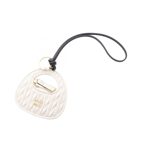 Miu Miu MIU WANDER charm 5TL3572CWBF0009 7 leather White Black NEW Women