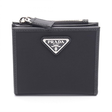 PRADA Bi-fold wallet purse compact 2ML0492DMHF0002 re-Nylon leather Black NEW