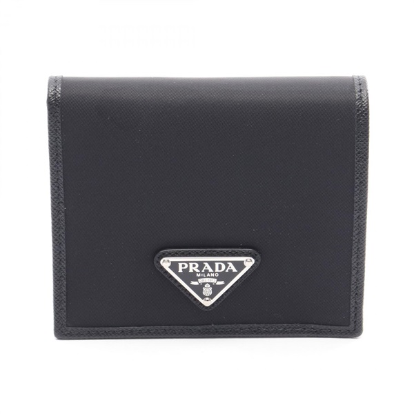 PRADA wallet bifold compact purse 2MO0042DMHF0002 Nylon leather Black