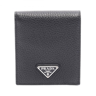 PRADA wallet bifold compact purse 2MO5132E54F0002 leather Black