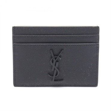 SAINT LAURENT PARIS Cassandra Card Case Holder 485631BTY0U1000 leather Black