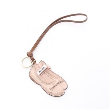 Miu Miu MIU BULLET Bag charm 5TL5332CUMF0NZ2 leather Pink Brown NEW Women