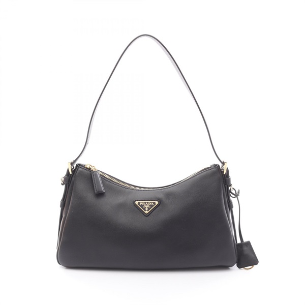 PRADA Aimée Medium Shoulder Bag 1BC2292CYSF0002 leather Black NEW Women Logo