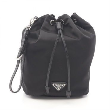 PRADA Re-Nylon drawstring Pouch 1NS369R067F0002 Saffiano leather Black